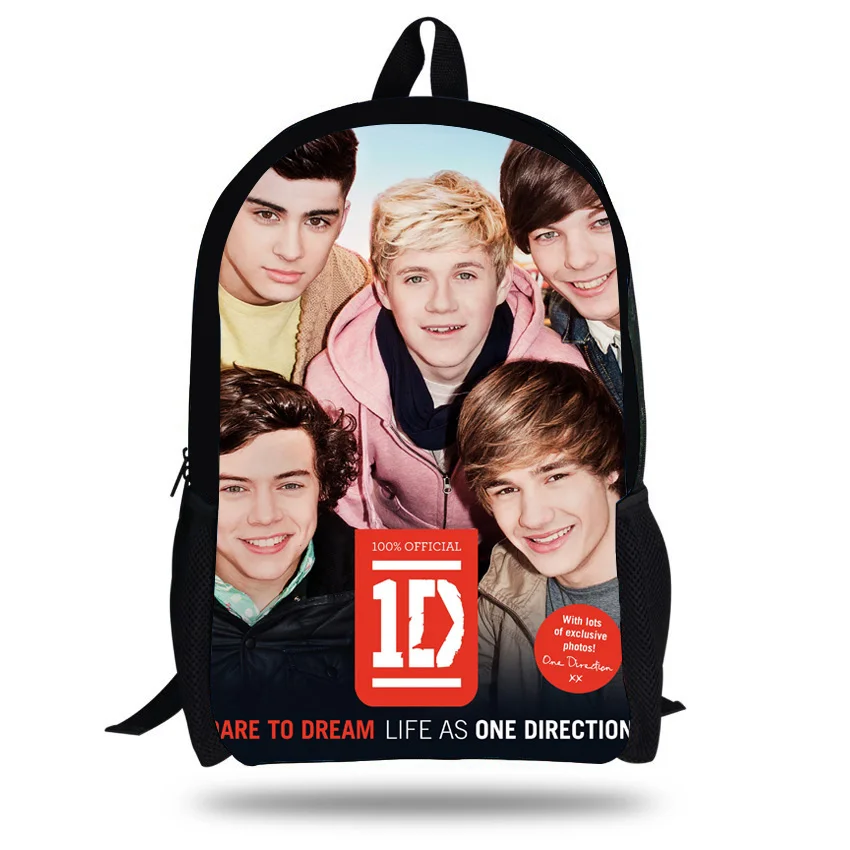 

16-inch Mochila School Kids Backpack 1D One Direction Bag School For Teengers Boy & Girls Bag Printing Mochila Escolar Infantil