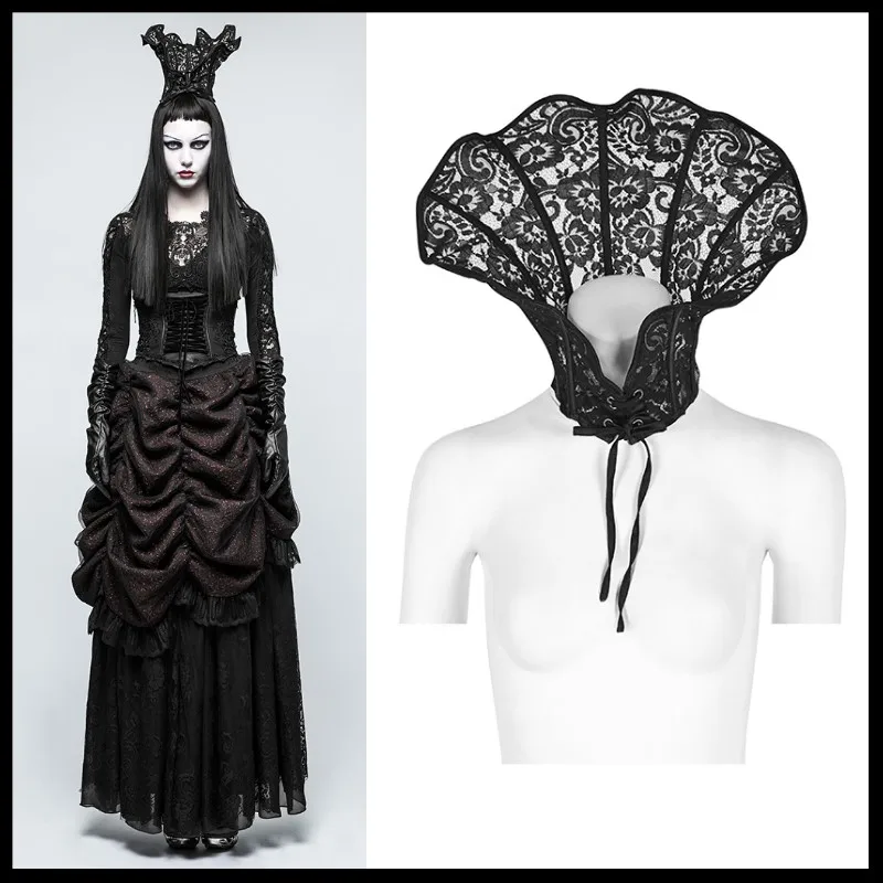 

PUNK RAVE Gothic Halloween Wraps Custome Palace Queen Double Use Scarves Steampunk Lace Cosplay Clothes Accessories