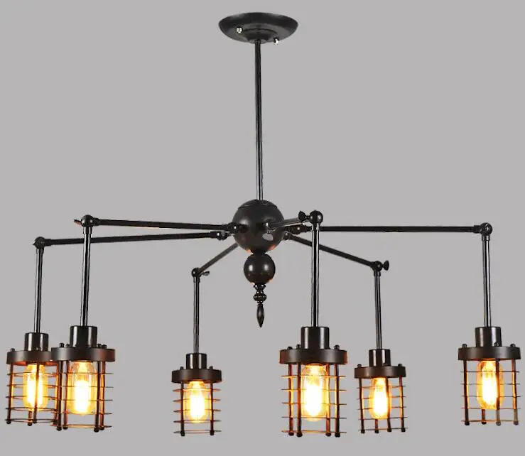 

A1 Industrial designer oft retro creative lighting the village dining can adjust pendant light small iron staircase Iron Light