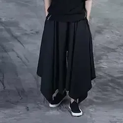 Летние брюки мужские уличные широкие брюки джоггеры одежда для подростков черная Мода 2019 хип поп-брюки