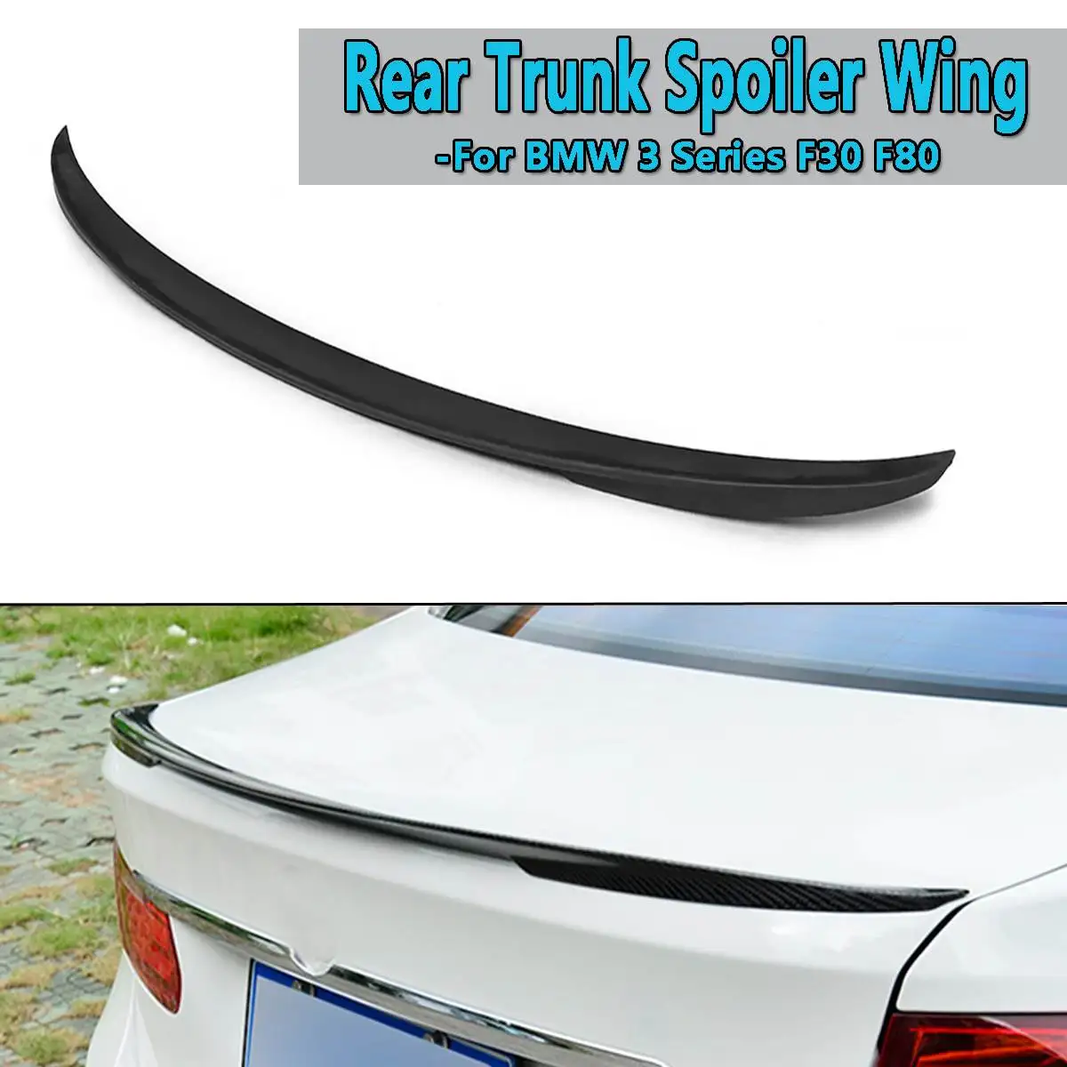 

High Quality ABS Plastic P Style Car Rear Trunk Boot Lip Spoiler Wing Lid ForBMW 3 Series F30 F80 Car Rear Spoiler Wing Big
