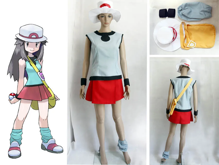Pokemon green leaf of with hat and Halloween bag with Cosplay costume