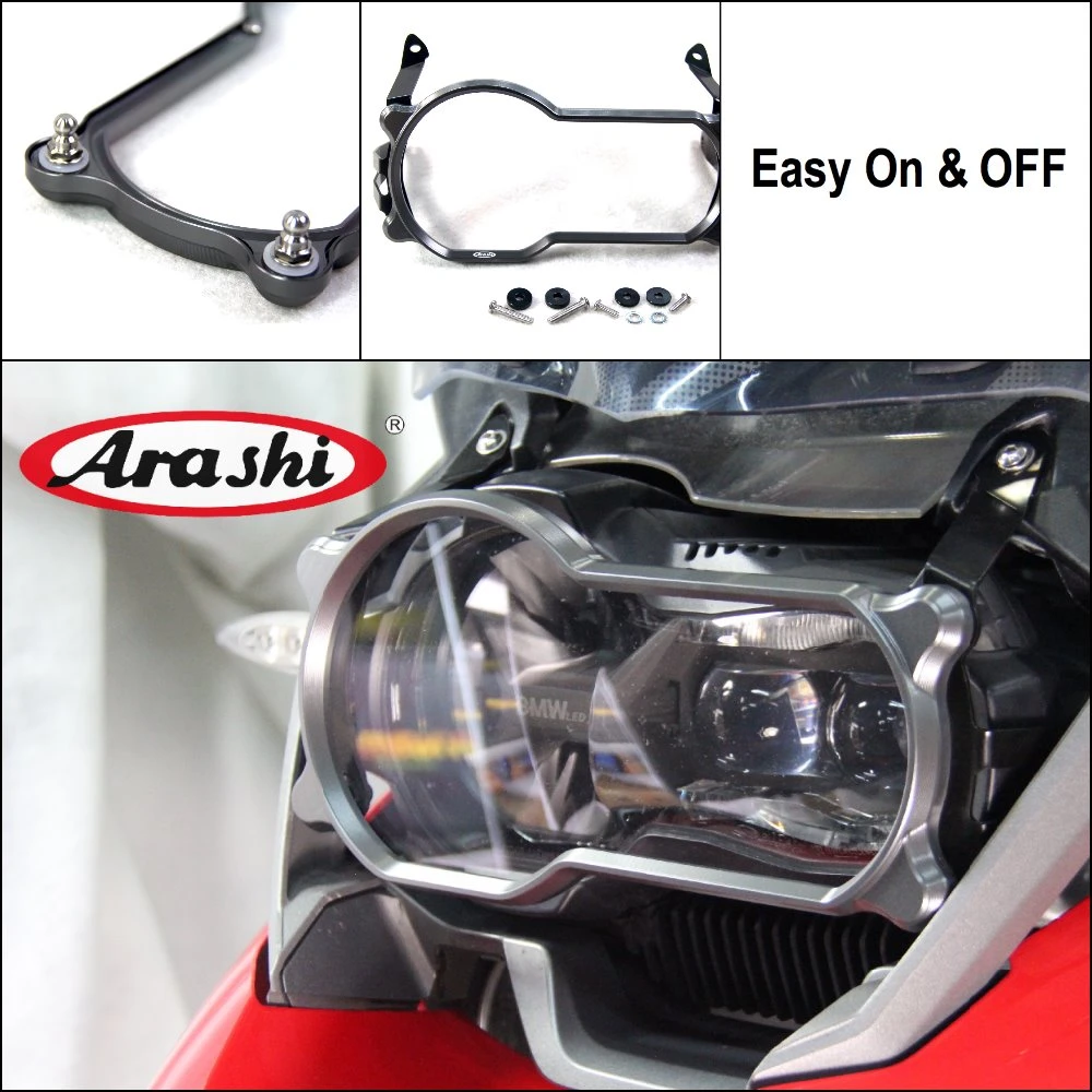 Arashi For BMW R1200GS ADV LC 2013 - 2022 PC Lense Headlight Protector CNC Aluminium Guard Cover R1200 GS R R125GS R1250GSA 2019 motorcycle frame