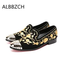 Новинка; Мужская модная повседневная обувь из натуральной кожи с вышивкой; мужские лоферы без застежки; обувь на красной подошве; мужская деловая нарядная обувь