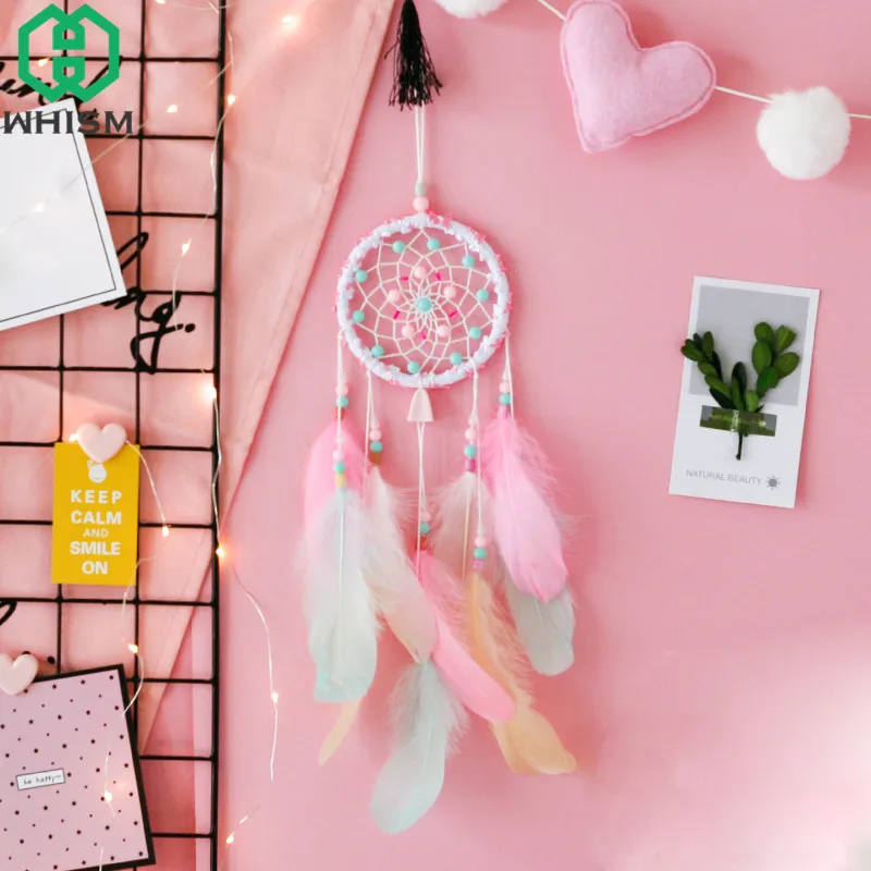 

WHISM Dream Catcher Pendant Indian Style Wind Chimes Feathers Dreamcatcher Children Gifts Wall Hanging Windchimes Ornaments