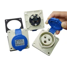 10 pcs 16A-6h-220-250V~ Electrical Equipment Industrial Aviation Home Three-hole invisible socket Electrical switch accessories