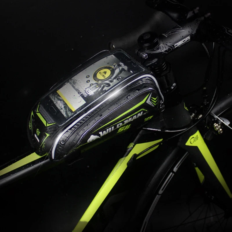 

4Color Bicycle Waterproof Touch Screen Phone Bag Mountain Bike Front Tube Pack Cycling Accessories