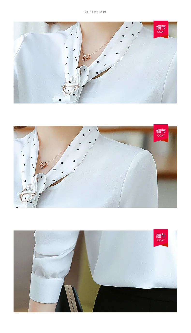 Элегантный галстук рубашка для женщин осень длинный рукав шифон женская одежда для офиса темперамент свободные топы белый