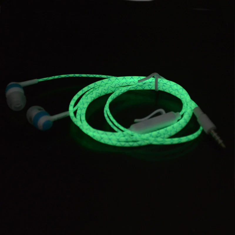 Горячая светится в темноте Earbus крутые светодиодные наушники светящаяся неоновая гарнитура с микрофоном ночное освещение для iPhone samsung Xiaomi
