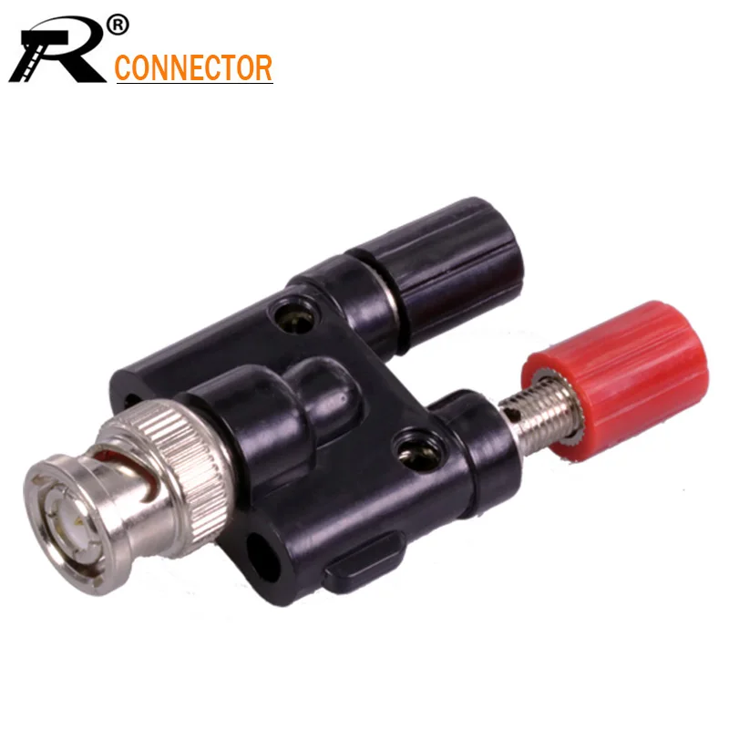 

1pc black & red BNC Male to 4MM Twin Dua Binding Posts Banana Plug Jack Female Coaxial Adapte Connector BNC Male Terminals