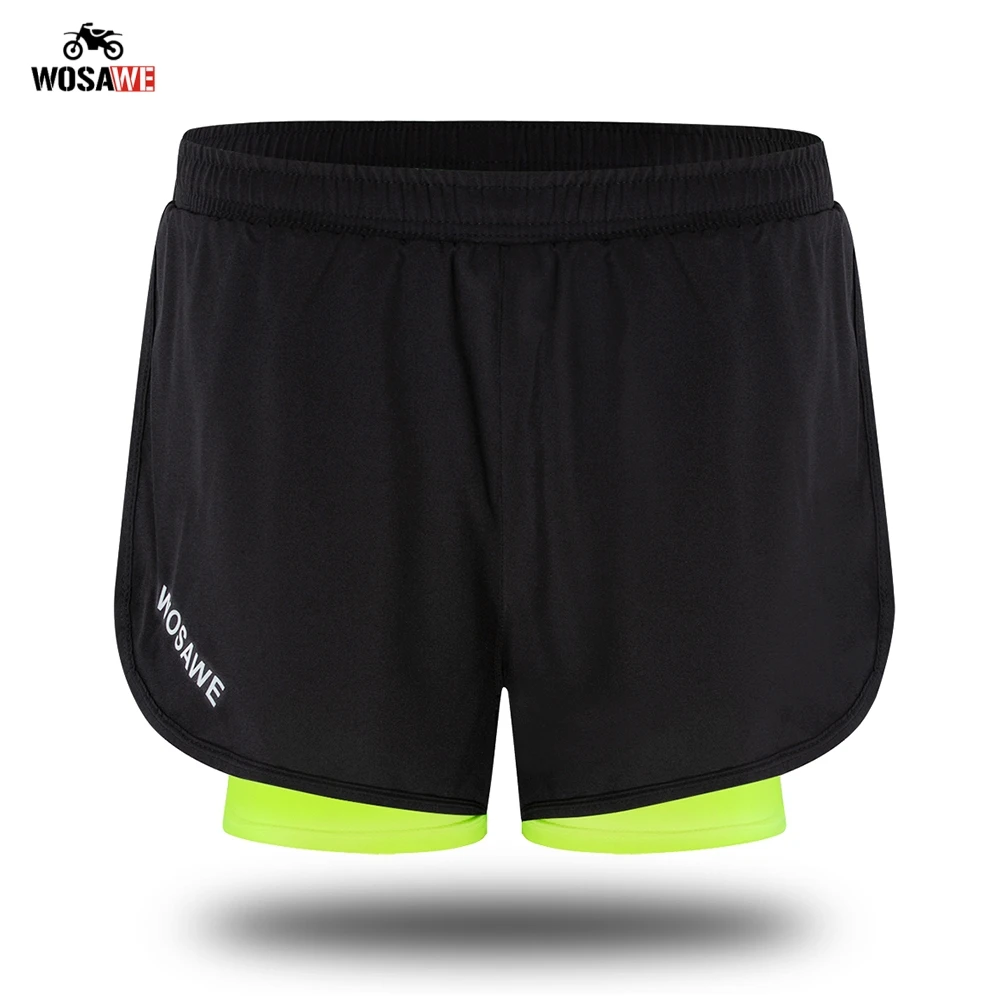 

WOSAWE Motorcycle Shorts 2 IN 1 Mens Shorts Pantalon Motocross Men Downhill Off Road Bicycle With Breathable Longer Liner Shorts
