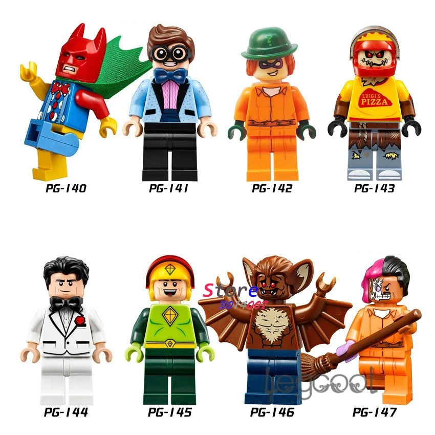 

1PCS model building blocks superhero Batman Robin Riddler Scarecrow Bruce Wayne Kite Man Man-Bat Two Face toys for children gift