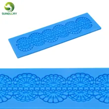 Цветок силиконовый коврик для выпечки помадка Сахар Кружева форма для капкейков Свадебные украшения кружевной силиконовый коврик помадка декоративный бордюр плесень