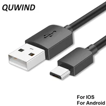 QUWIND 1 м 2 м 3 м кабель для зарядки Micro USB 8 pin type-C для Android samsung huawei IOS iPhone 5 6 7 8 Plus