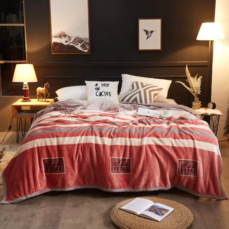 

Home Textile Soft Solid Blanket Fleece Flannel Blanket Adult Sofa Bedding Manta Flannel Throw Blankets For Beds 230x250cm 5 Size