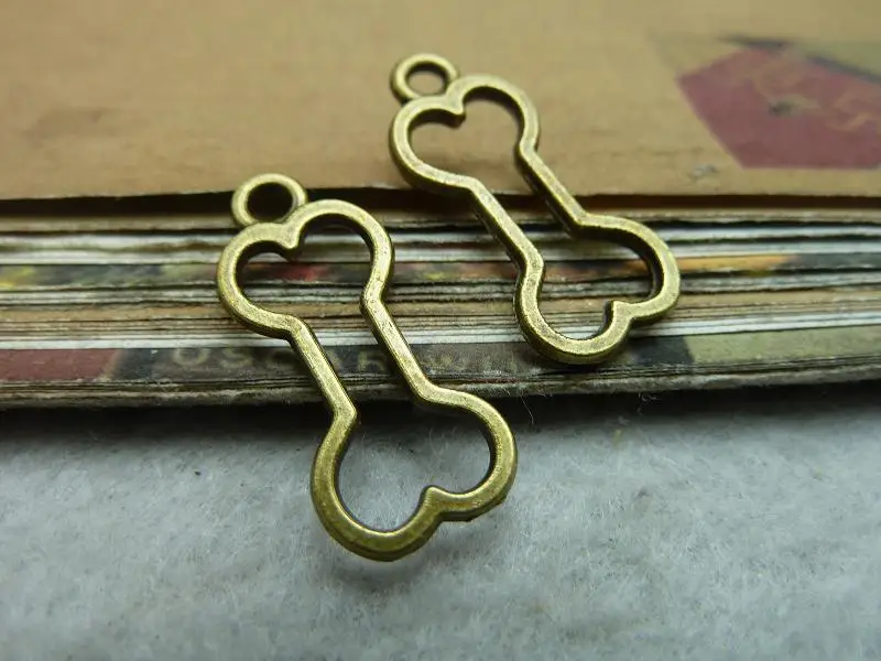 50pcs Wholesale Vintage Jewelry Findings And Components Antique Bronze Bone Charm DIY Jewelry