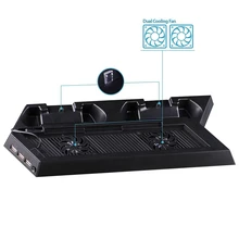 3 в 1 игровая консоль вертикальная подставка вентилятор охлаждения Cooler + двойной игровой контроллер геймпад зарядная док-станция + USB концентратор Порты и разъёмы для PS4