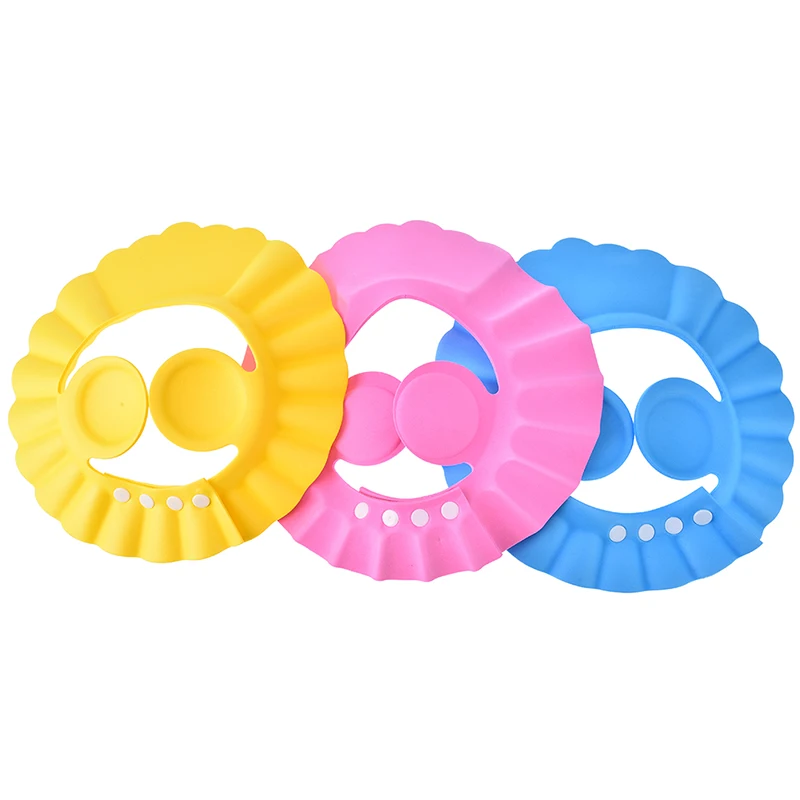 3Colors Adjustable Soft Baby Shower Cap kids Baby Care Bath Protection