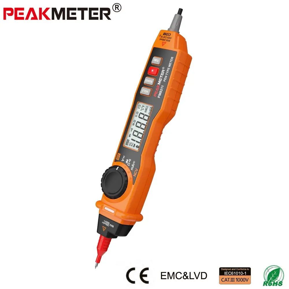 Официальный PEAKMETER MS8211 цифровой мультиметр с зондом ACV/DCV электрический ручной