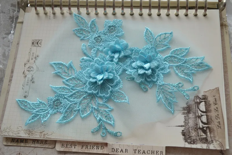 

Multicolor 3 d lace patch DIY craft flower piece applique patch of garment auxiliary material wedding dress accessories patch