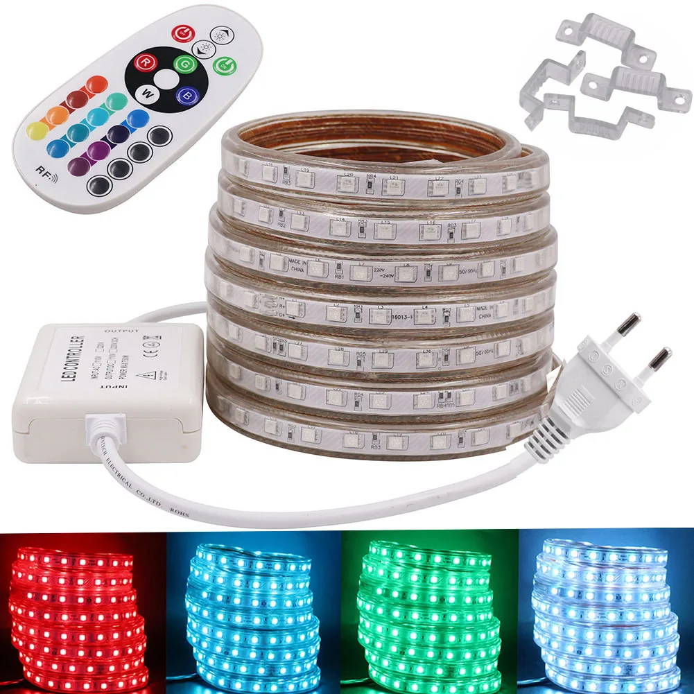 220V RGB LED Strip 5050 Waterproof IP67 Commercial Rope light Outdoor