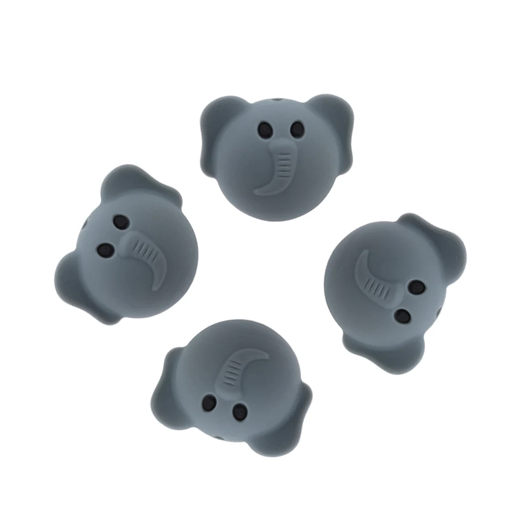 5pcs 코끼리 실리콘 구슬 귀여운 Teething 장난감 구슬 DIY 씹는 목걸이 간호 식품 학년 펜던트 BPA 무료