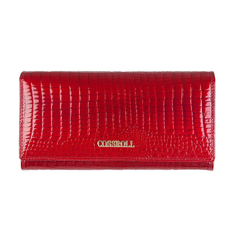 Женский кошелек из натуральной кожи, роскошный бренд, Дамский кошелек,, леди накладка, кошельки, женский внешний зажим, сумка, кошелек для монет, модный кошелек - Цвет: Красный