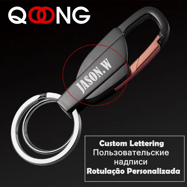 Custom Lettering 2 Color Men Women Keyrings KeyChains For Car Chaveiro Innovative Key Chains Rings Holder For Man Best Gift  Y10 Custom-black