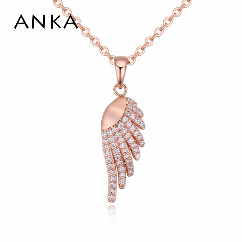 

ANKA luxury angel wings gold color top zircon necklace for women chain jewelry fashion necklace pendant accessories 121891