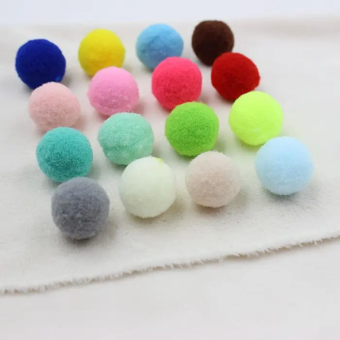 1000pcs Beautiful Pom Pom 19mm 28mm mix colors Balls Rainbow Polyester