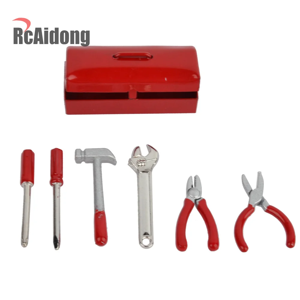 Goedkoop Hoge Kwaliteit Accessoires Mini Hamer Moersleutel Gereedschap Doos Simulatie Onderdelen voor RC Crawler 18 110 116 Auto