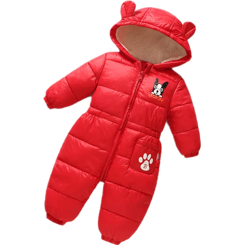 

2018 New children's clothing baby down cotton climbing clothes cute infant long sleeve rompers winter warm hooded jumpers 18M01