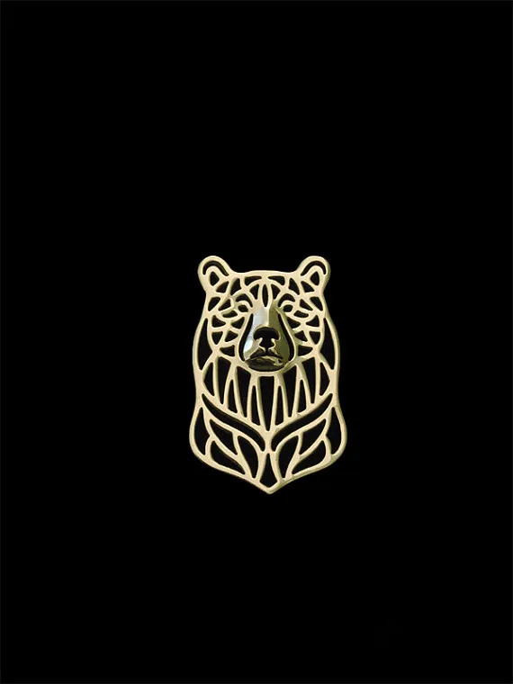Velkoobchod Trendy personalizované medvědí brože a špendlíky postříbřené pánské brože módní šperky ruka krále