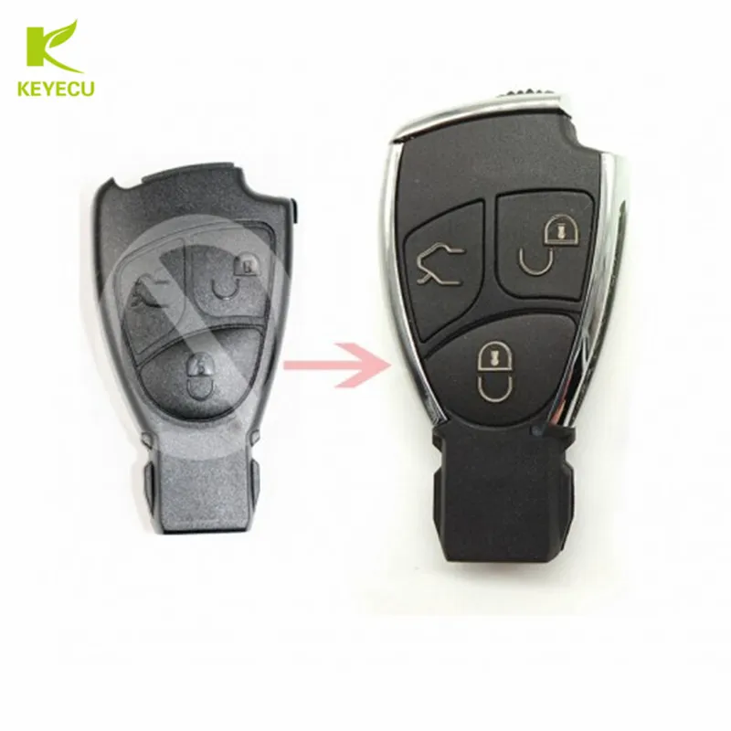 KEYECU 3 кнопка черный ключ изменение удаленной машине чехол Брелок для Mercedes-Benz CES B класс, CLK CLS SLK 2001-2010