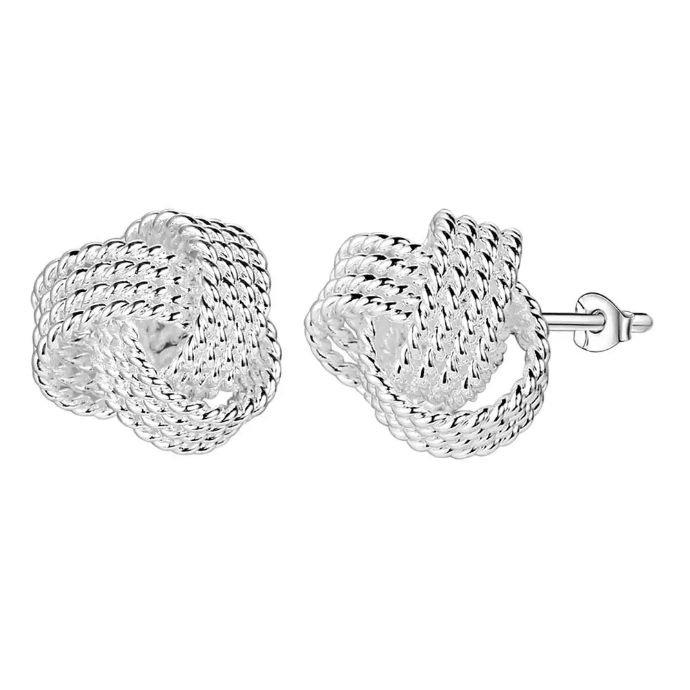 

simple Woven flowers high quality Silver Earrings for women fashion jewelry earrings /GHYVGQMZ DQDQWPKQ