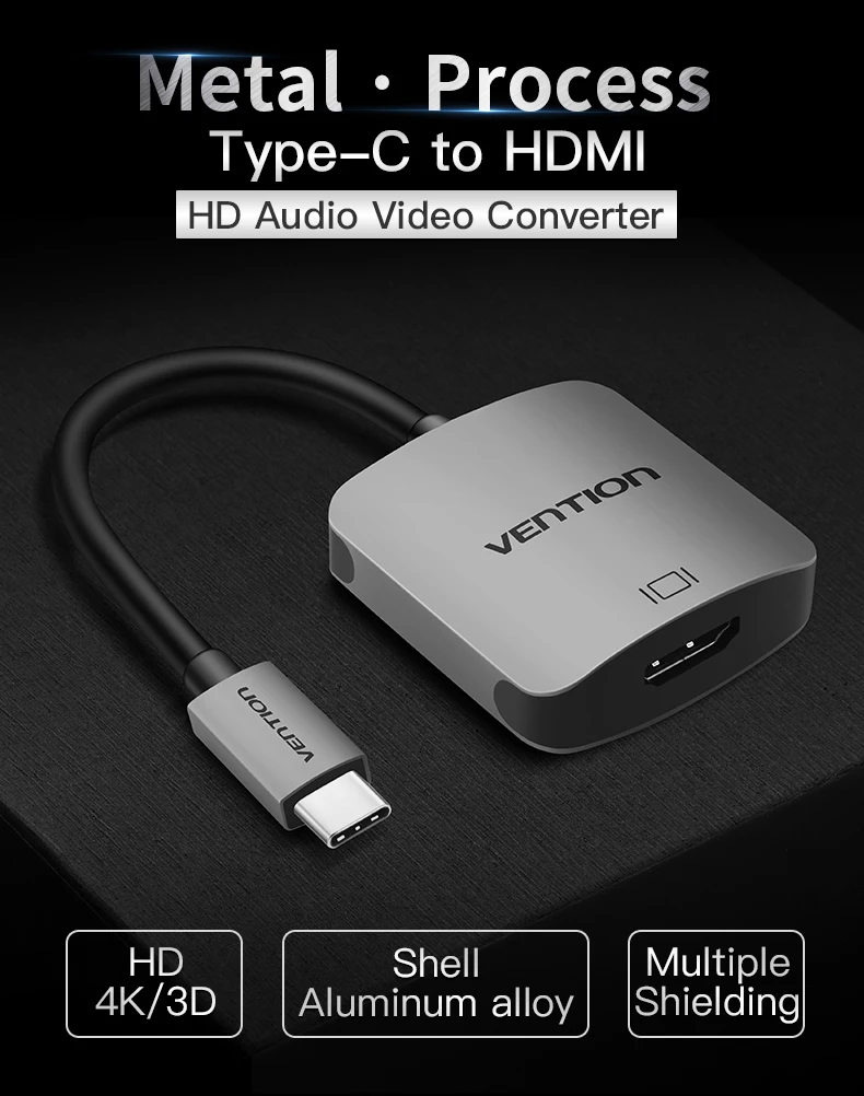 Vention USB C HDMI 4K USB 3,1 type C-HDMI Famale адаптер для MacBook Chromebook Pixel huawei mate 10 usb type-c HDMI адаптер