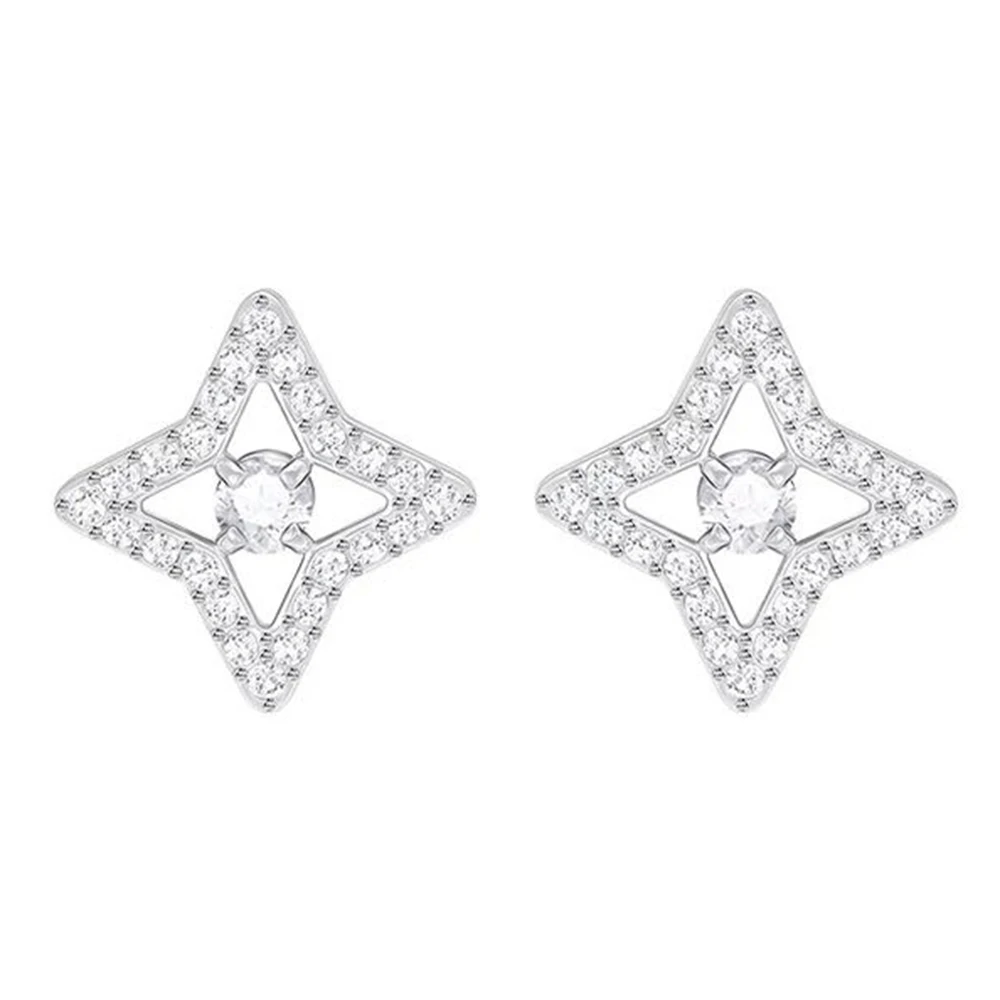 

Fanier New Geometric Charm Four -leaf Clover Gemstone Embedded Oceans Geometric Personality Temperament Mode Ladies