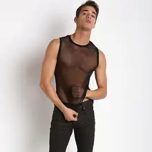 Сетчатый жилет мужской летний сексуальный прозрачный тонкий прозрачный сексуальный базовый жилет