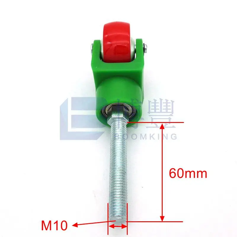 1 ''/D38mm* M8/M10* 20 Вт, 30 Вт/60 мм воды-доказательство красного и зеленого цветов универсальные колеса, колесико для мебели, резиновый валик, конвейерной доставки колеса