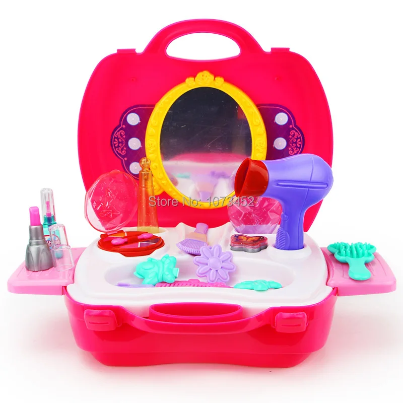 Вспомогательный шкаф портативный дизайн игрушечный туалетный столик brinquedo набор для ролевых игр куклы игрушка косметика для девочек включает 21 шт