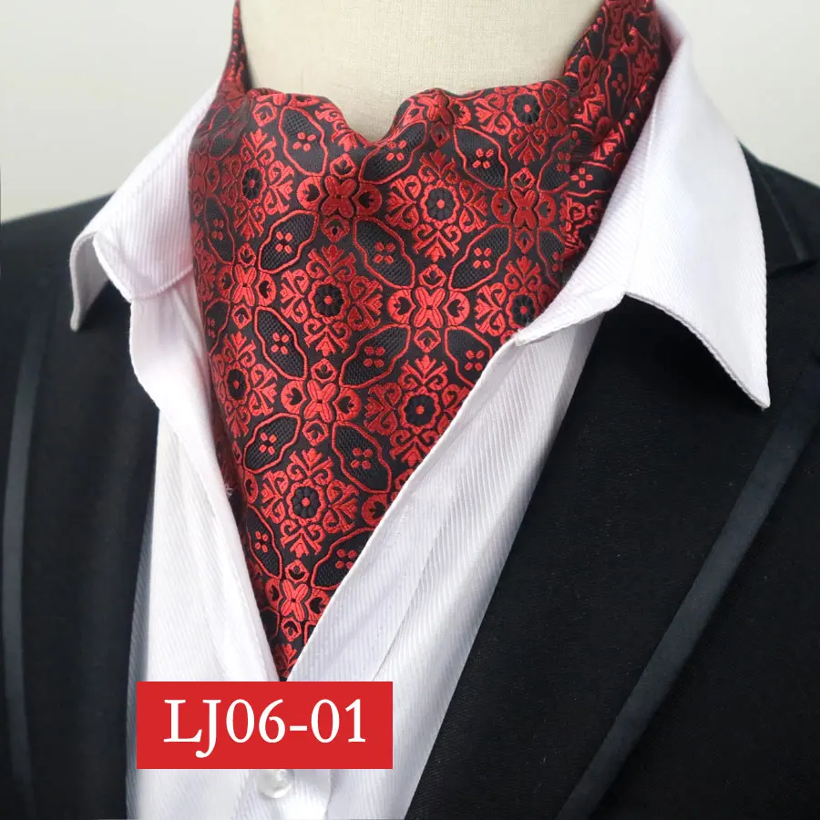 YISHLINE хит, мужской галстук Аскот, галстук, шелк, фиолетовый, черный, красный, Пейсли, Цветочный, для джентльмена, самостоятельно завязывается, модный галстук