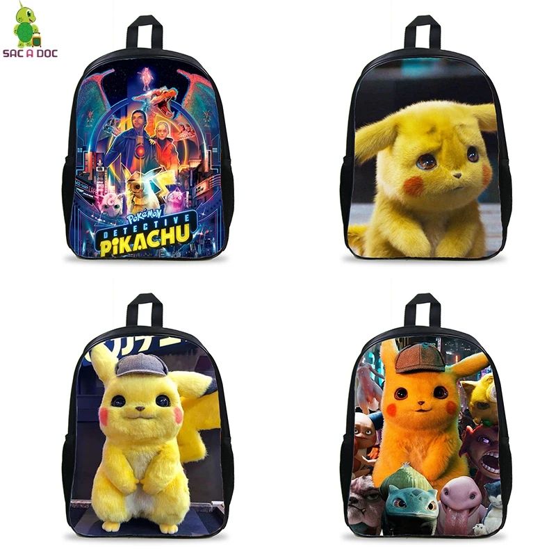 

Pokemon Detective Pikachu School Bags 16 Inch Mochilas Escolares Pikachu Student Schoolbag Girl Boy Backpack Teenager Backpacks