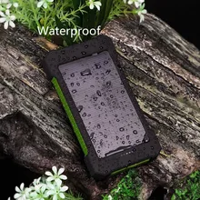 Top Solar Power Bank Waterproof 10000mAh Solar Charger 2 USB Ports External Charger Powerbank for Smartphone with LED Light