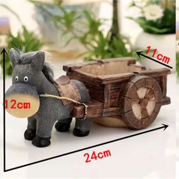 

Newly Donkey Pull Cart Resin Ashtray Crafts Decoration Ornament Gift for Home Living Room XSD88