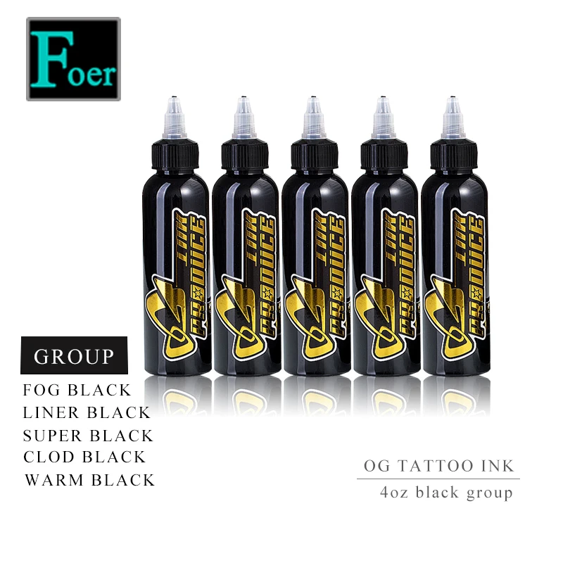 Og Tattoo Ink Set 4oz 120ml/bottle Black Tattoo Ink Dynamic Materials for Tattooing Permanent Makeup Pigment for Eyebrow Eyeline