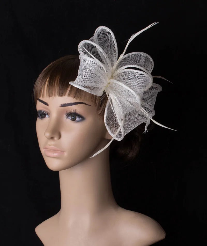 Розовый бант millinery sinamay шляпка-чародей красивые перьевые аксессуары для волос Женские коктейльные головные уборы 21 Цвет MYQ092