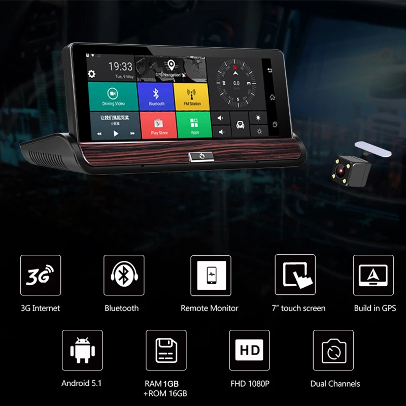 Camlive V50 3g Автомобильные видеорегистраторы 7 &quotgps Bluetooth навигация автомобильный