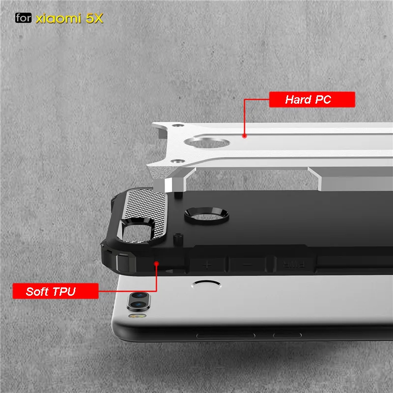 MLLSE Strong Hybrid Tough Shockproof Armor Phone Back Case For Xiaomi Mi5XMax 2Redmi 5ANote 5A Hard Rugged Impact Cover Funda (4)