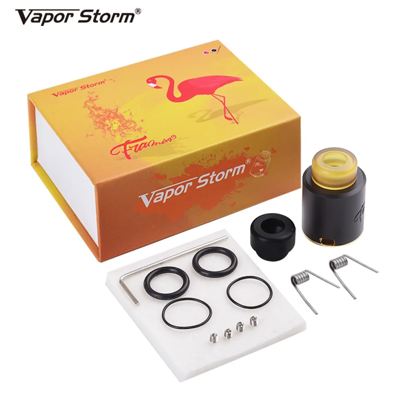 Original Vapor Storm Flamingo RDA Tank Rebuildable Dripping RDA Dual Coil Atomizer 24mm 510 Thread RTA DIY Vapor For Box Mod 02