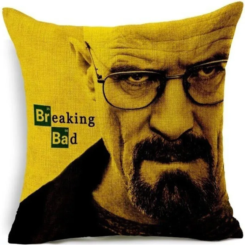 Мультфильм Стиль Breaking Bad печатных пледы Чехлы для диванных подушек автомобиля украшения дома хлопок белье Чехлы для подушек Almofada Cojines